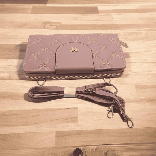 Women's PU Leather Embroidered Clutch