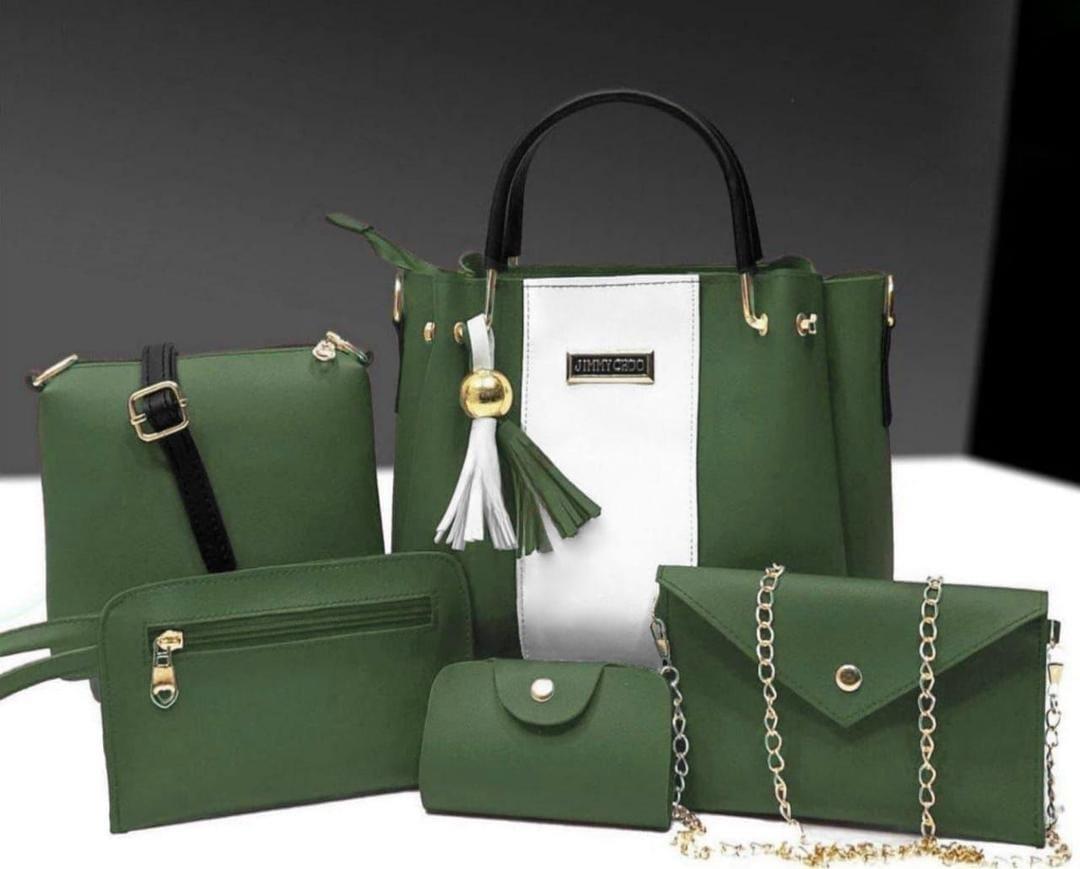 Women's Stylish PU Leather Hand Bag Set -5 Pcs