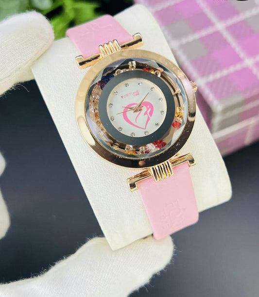 Chic Women's Pink Analogue Watch -1Pcs Quartz Movement, Water Resistant